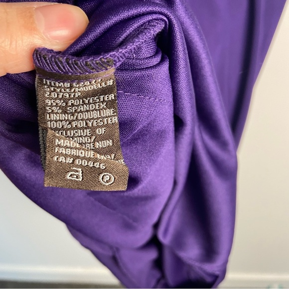 ⚪️ NWT Vintage Jessica Purple Mini Cowl Neck Tiered Dress - Picture 4 of 7